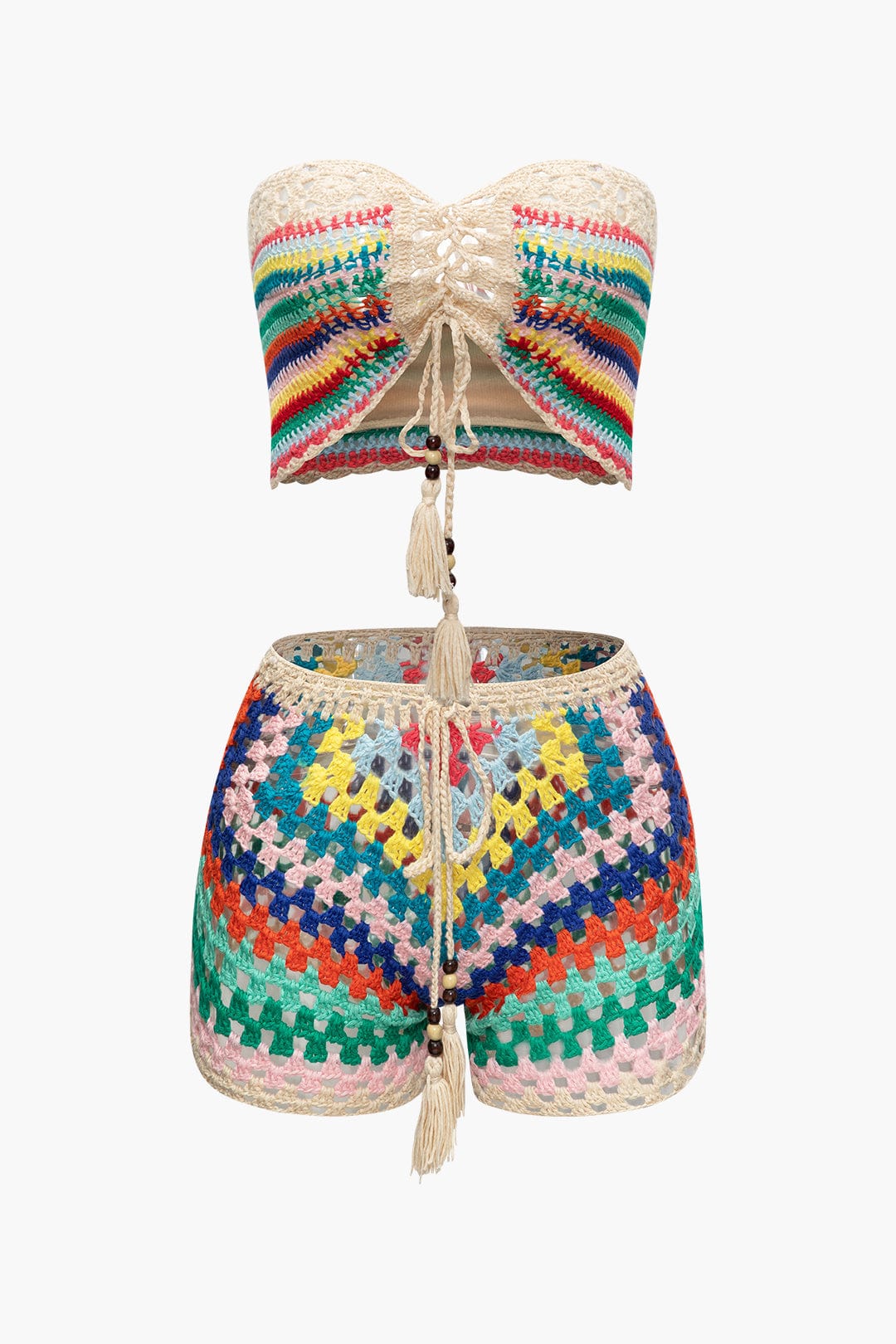 Boho Damen Zweiteiler Bustier Shorts Sommer - Norvielle