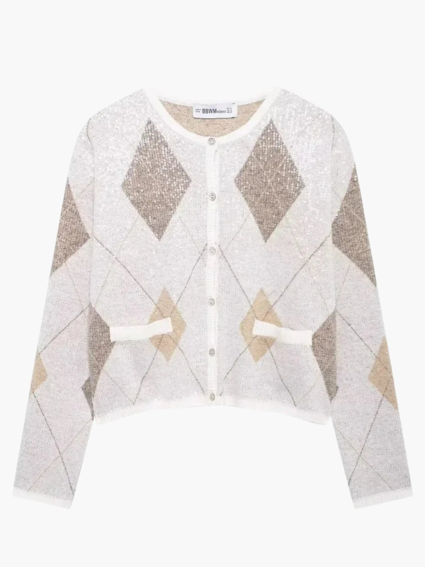 Damen Strickjacke Argyle Muster Pullover - Norvielle