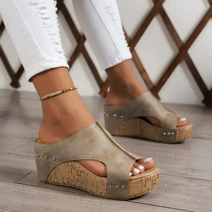 Damen Orthopädische Sandalen Keilabsatz Stilvoll