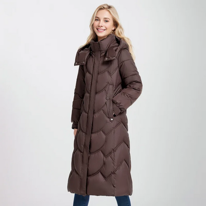Damen Daunen Steppjacke Lang Winterwarm