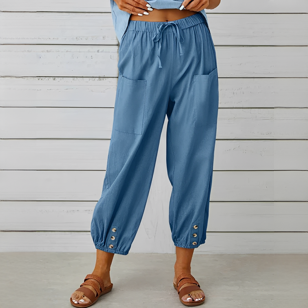 Damen Sommerhose Leichte Elegante Hosen