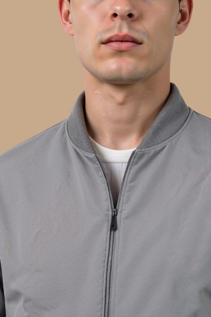 Herren Bomberjacke Grau- Modern Zeitlos