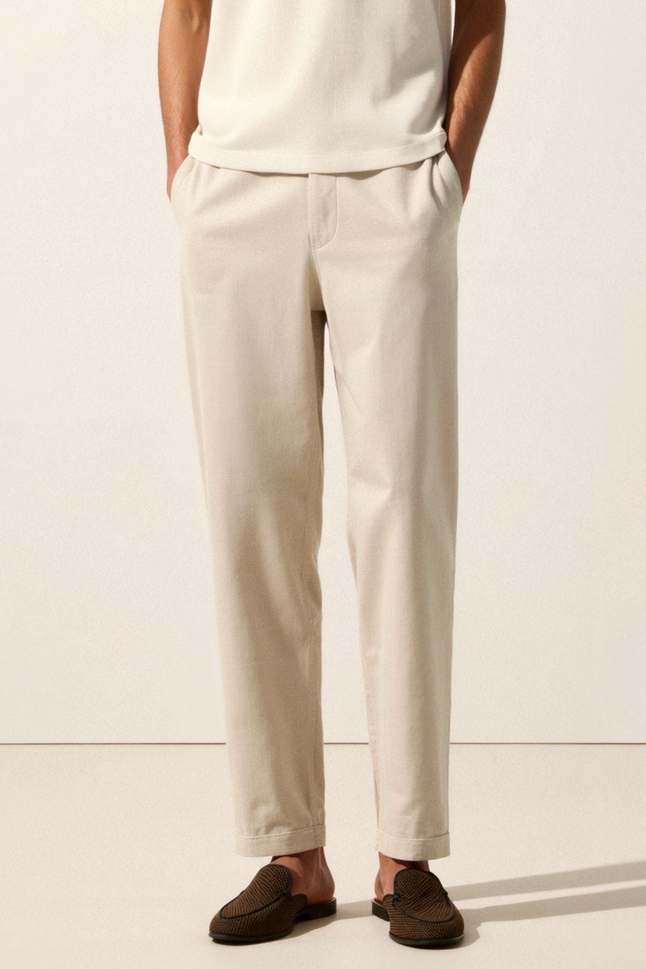 Herrenhose Elastisch Mit Knopfverschluss