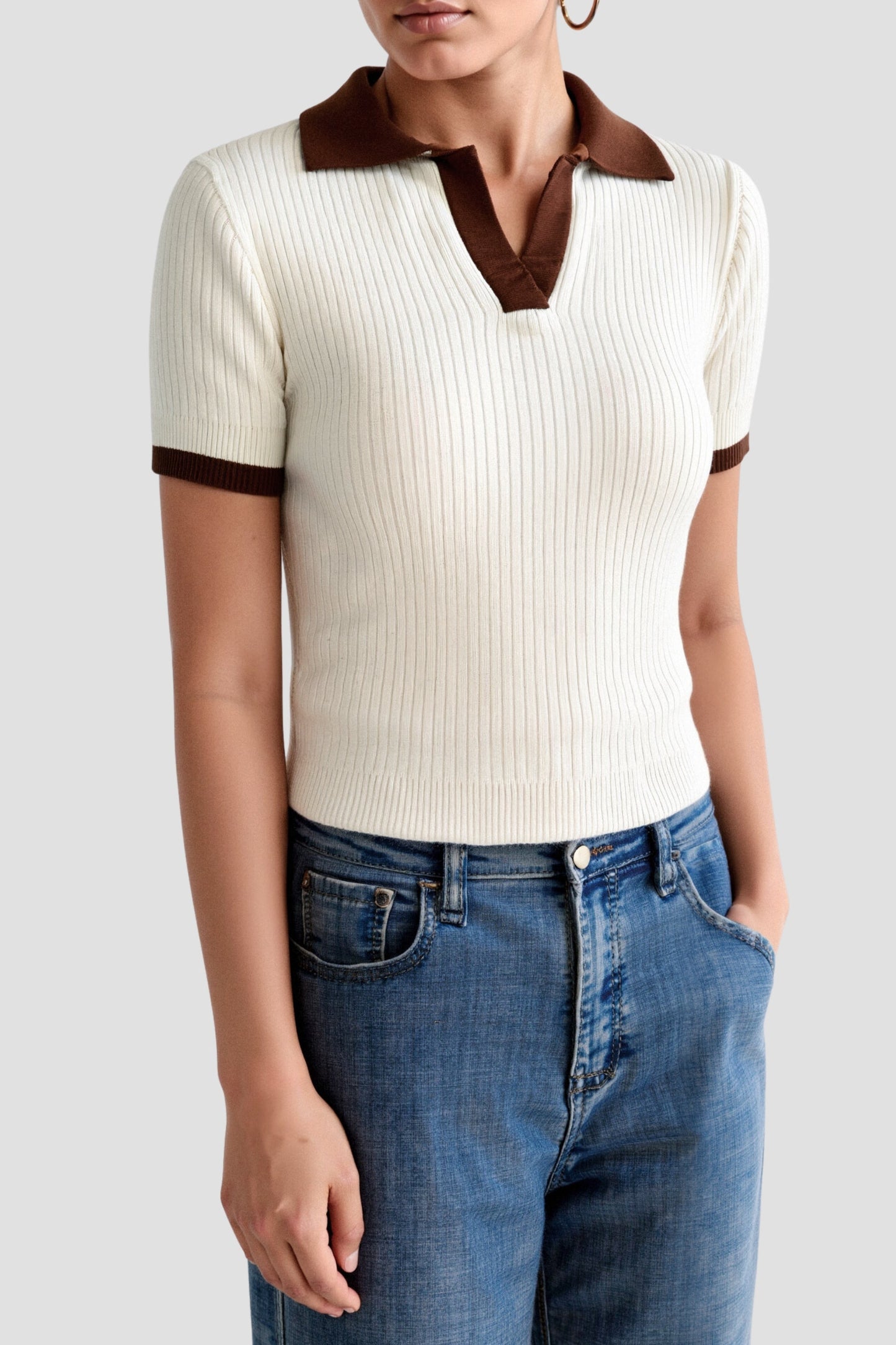 Herren Polo Hemd Gestrickt Kragen Blockfarben Relaxed Fit