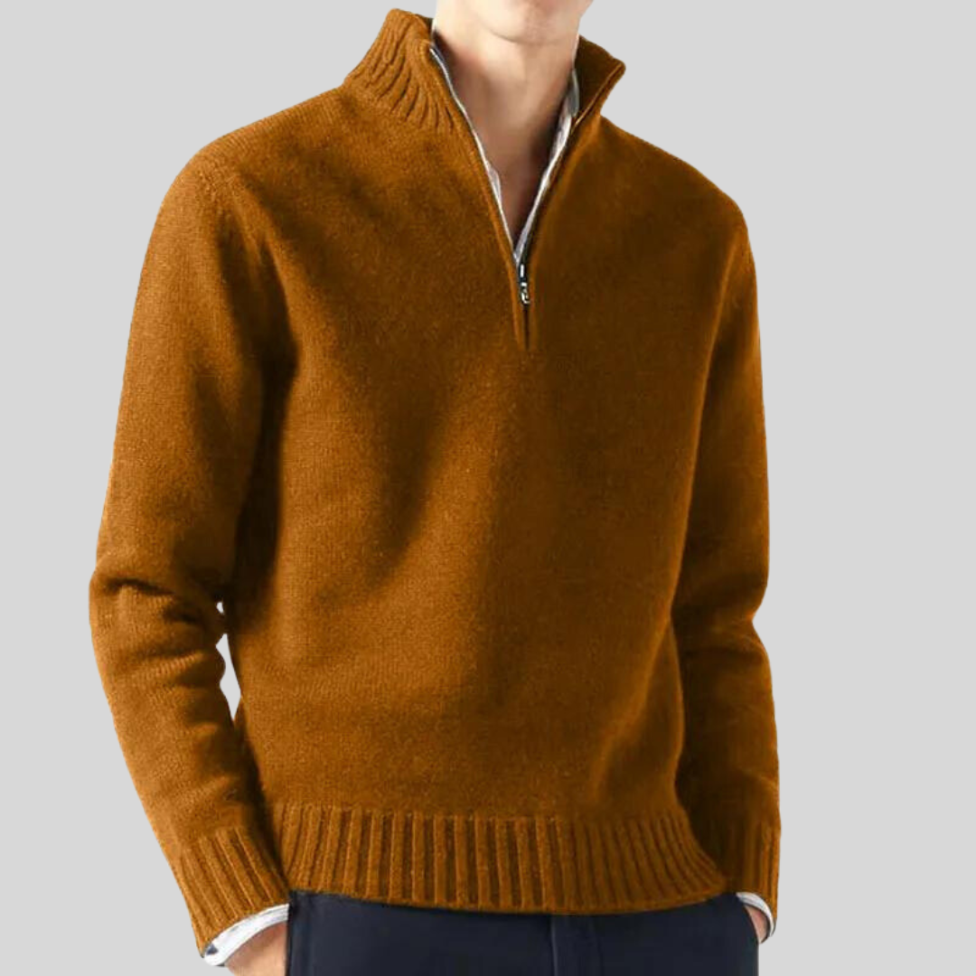 Herren Pullover Halb-Reißverschluss Warm