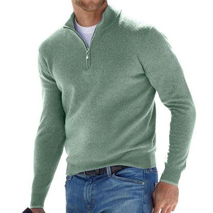 Herren Hemd Reißverschluss Modern Slim Fit Blau