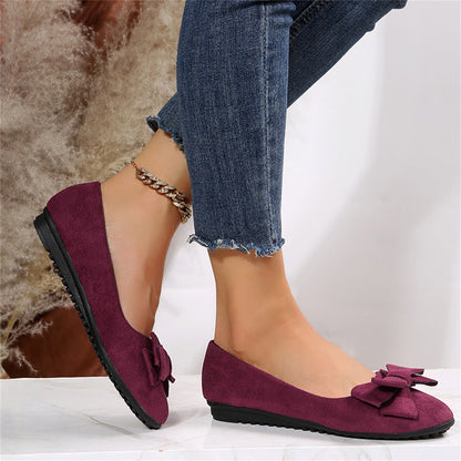 Damen Ballerinas Schleife Bequem Elegant