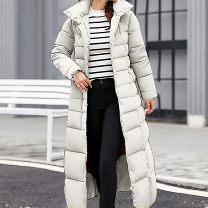 Damen Pufferjacke Eleganter Umlegekragen Mit Knöpfen