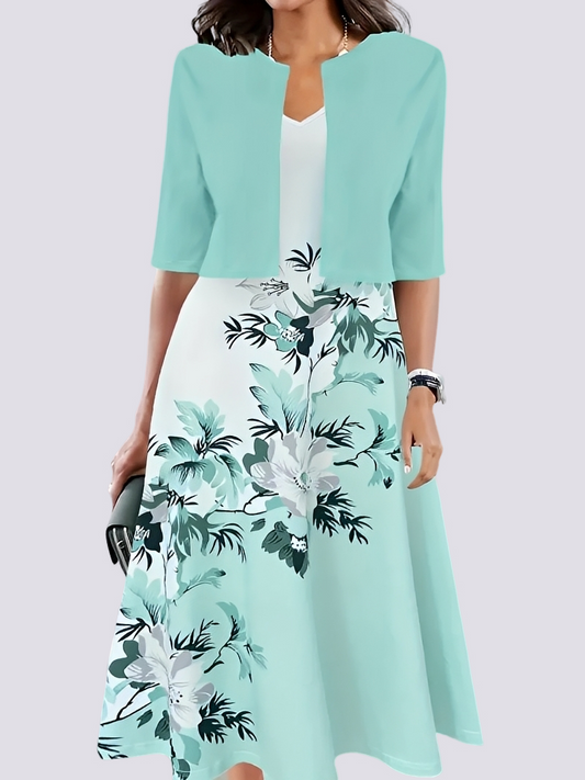 Damen Abendkleid Set Zweiteilig Lang Elegantes - Norvielle