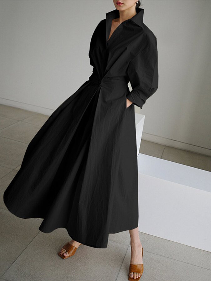 Damen Maxi Kleid Tailliert Lang Elegant