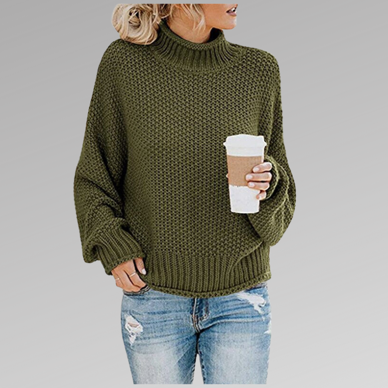Damen Grobstrick Pullover Modern Großkaros