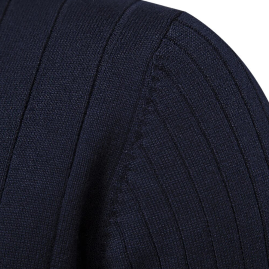 Herren Pullover Langarm Viertelzip Modern Grün
