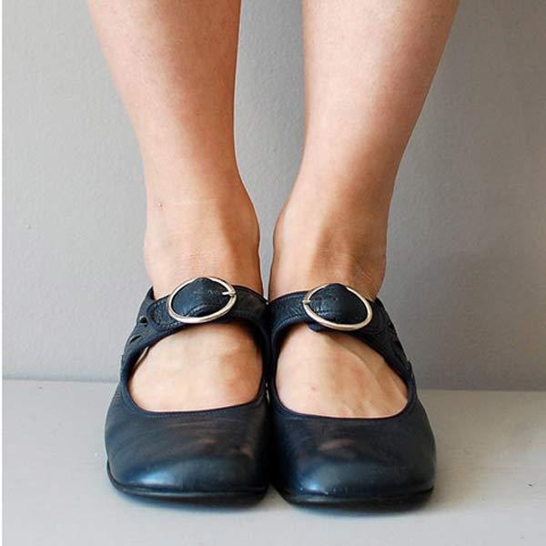Damen Sandalen Leder Keilschnalle Sommer