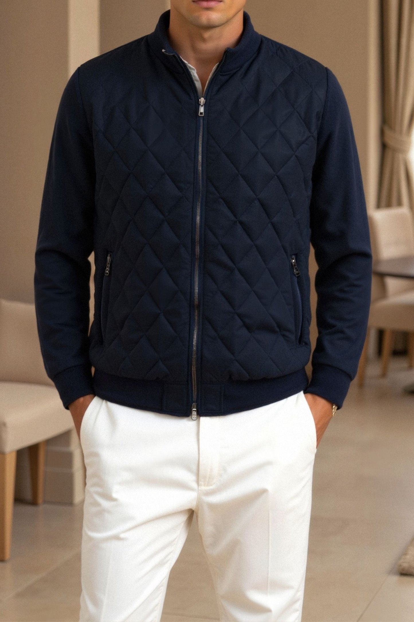 Herren Steppjacke Elegantes Steppmuster