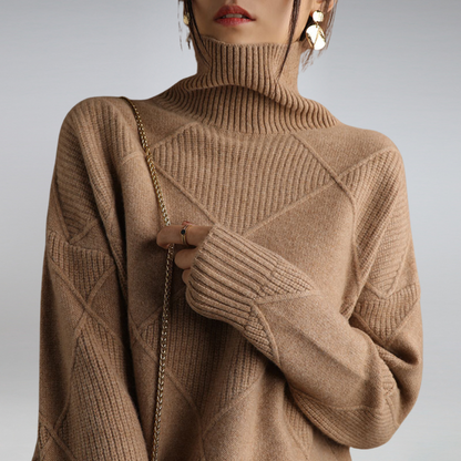 Damen Rollkragenpullover Kaschmir Weich Soft