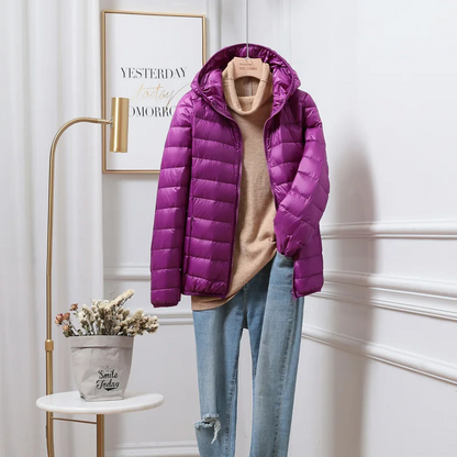 Damen Winterjacke Mit Kapuze Reißverschluss Warm