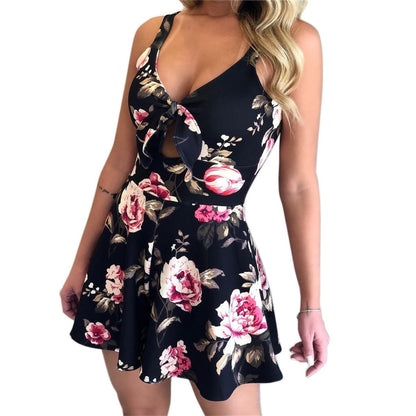Damen Jumpsuit mit Hosenträgern und Schleife