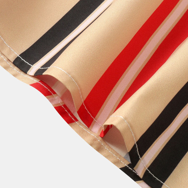 Herren Kurzarmhemd Retro-Druck Gesteift Modern