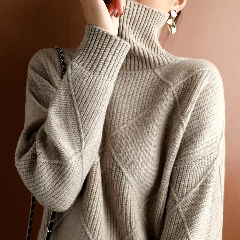 Weicher Damen Rollkragenpullover aus Cashmere Warm