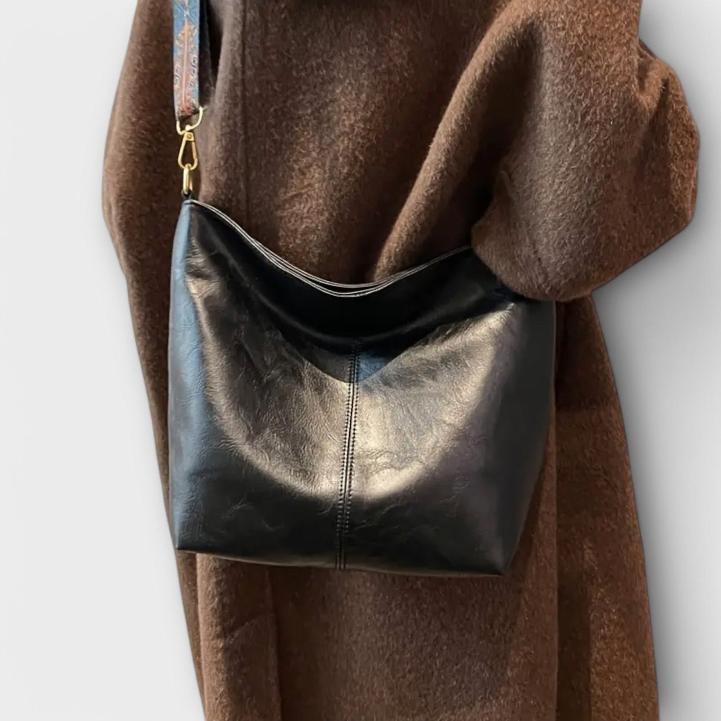 Damen Leder Schultertasche mit verstellbarem Riemen