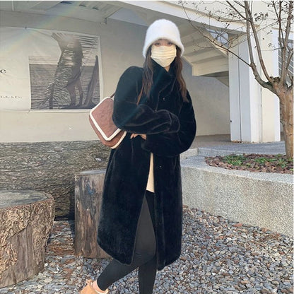 Damen Kunstfelljacke Glamour Winter