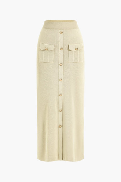 Damen Strickblazer Rock Kombination