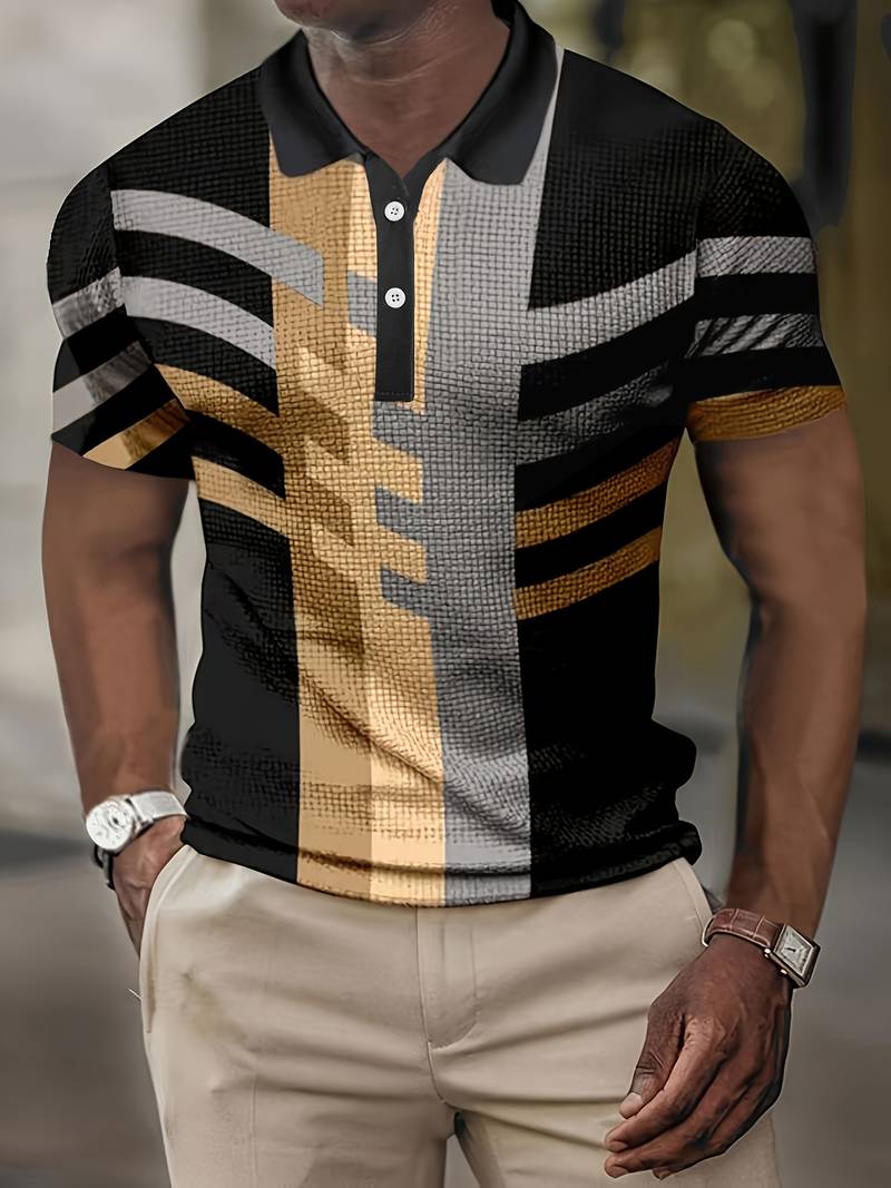 Herren Polo-Shirt Lässig Vintage-Style