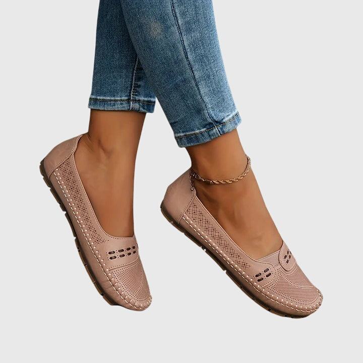 Damen Loafer Lässig Perforiert Bequem