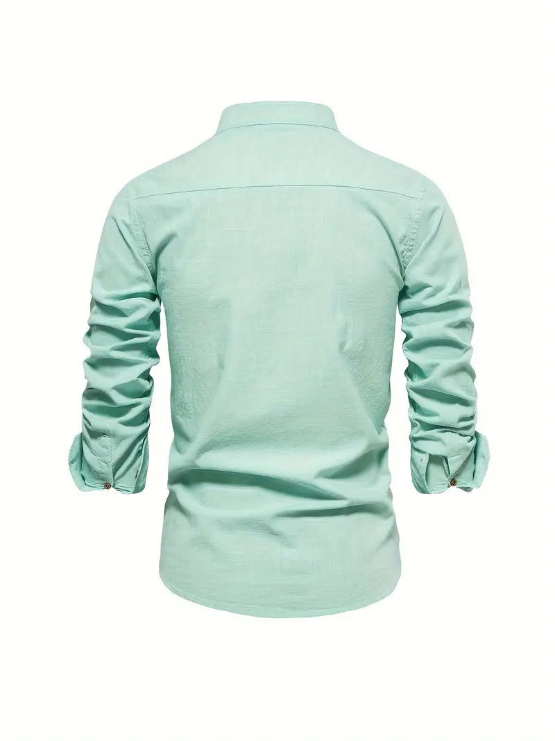 Herren Hemd Leichtes Blau Knöpfe