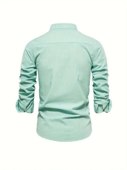 Herren Hemd Leichtes Blau Knöpfe