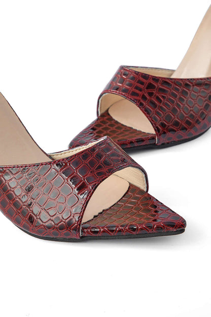 e Damen High Heels Mule aus Leder Elegant