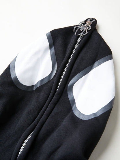 Spinnen Hoodie Reißverschluss Glitzernd