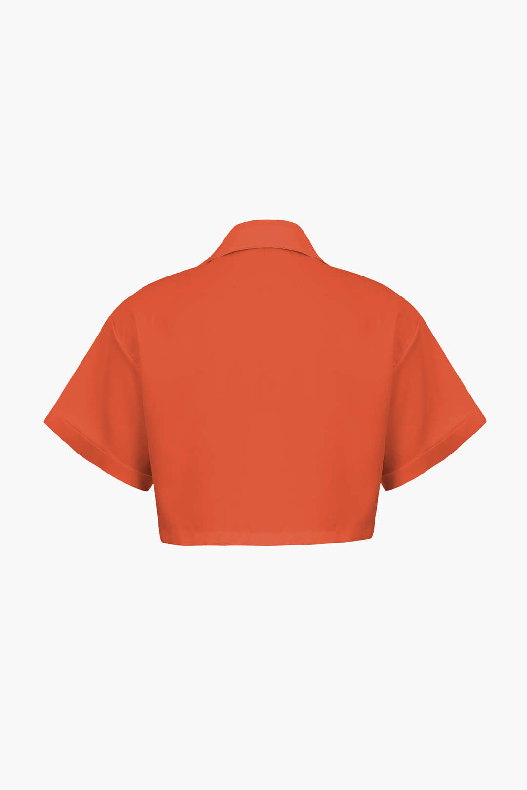 Damen Kurzarmshirt Crop Modern mit Kragen