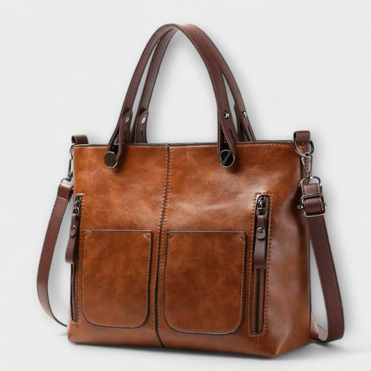 Damen Handtasche Alltag Groß Leder Schwarz - Norvielle