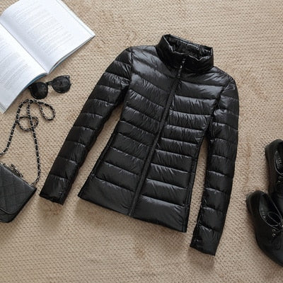 Damen Winterjacke Kurz Glänzend