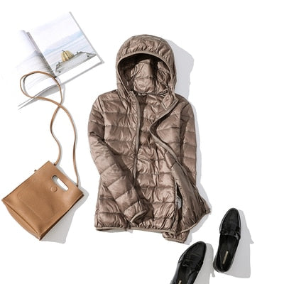 Damen Winterjacke Kurz Glänzend
