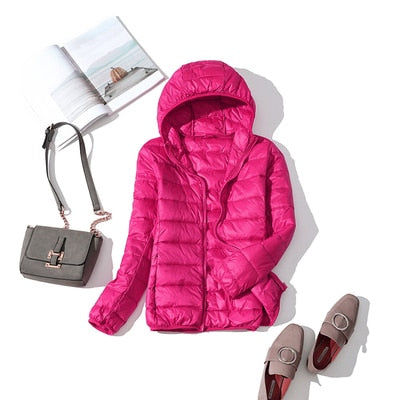 Damen Winterjacke Kurz Glänzend