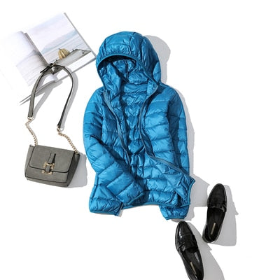 Damen Winterjacke Kurz Glänzend