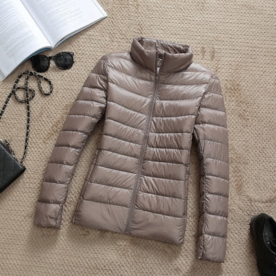 Damen Winterjacke Kurz Glänzend