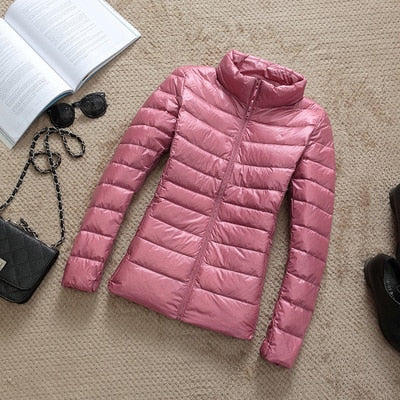 Damen Winterjacke Kurz Glänzend