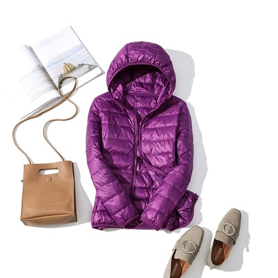 Damen Winterjacke Kurz Glänzend