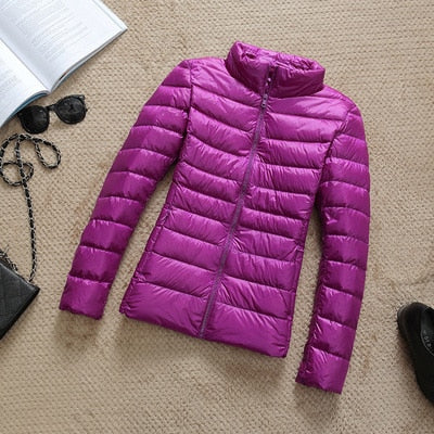 Damen Winterjacke Kurz Glänzend