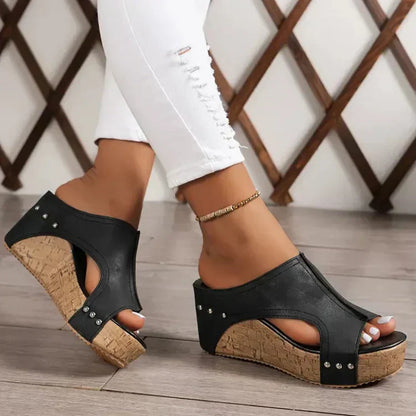 Damen Orthopädische Sandalen Keilabsatz Stilvoll