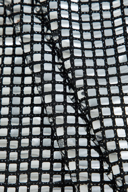 Damen Minirock Glitzer Netz-Design Kurzrock