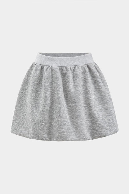 Damen Sweatset Cropped Pullover Skaterrock Grau