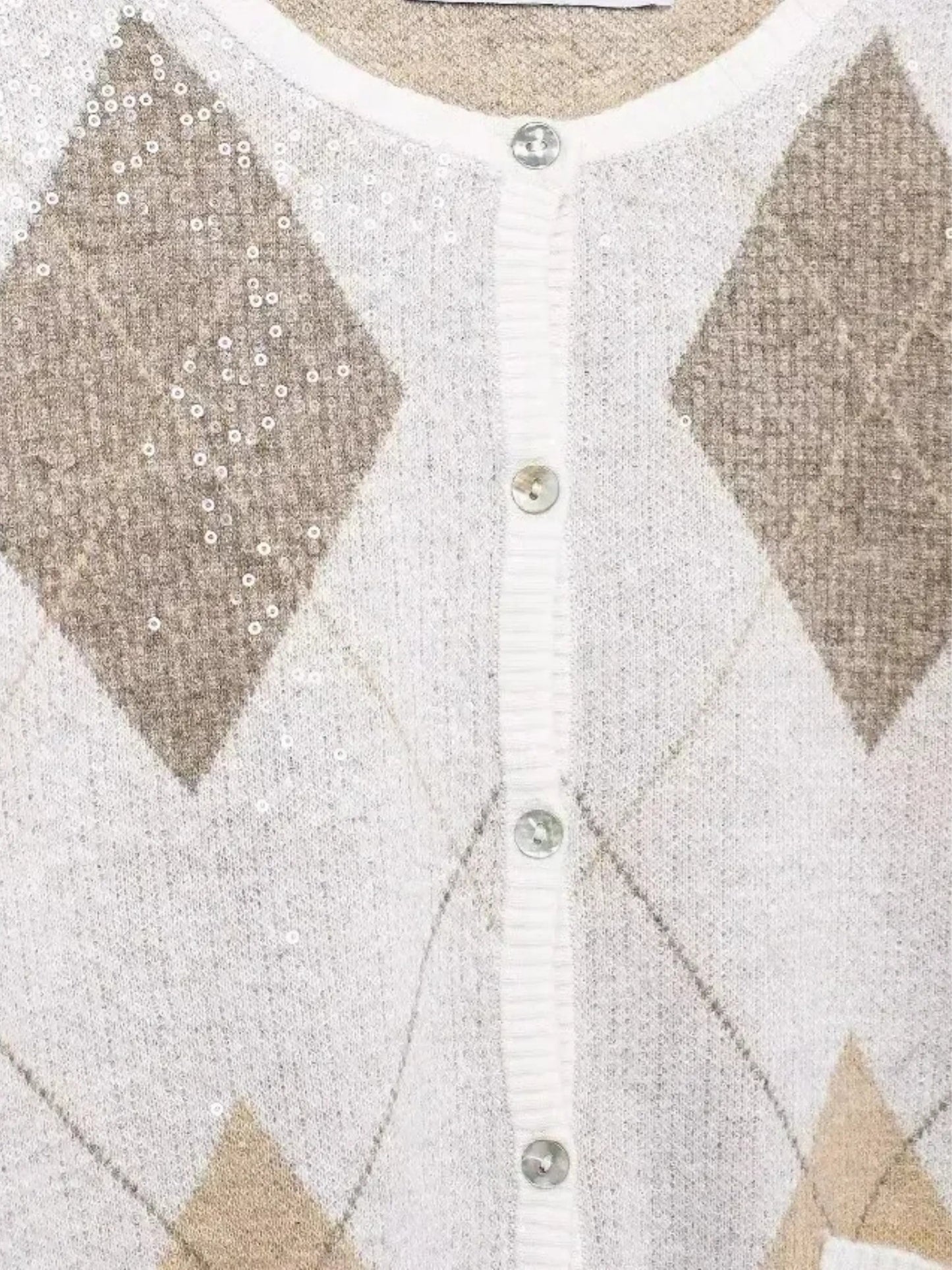 Damen Strickjacke Argyle Muster Pullover
