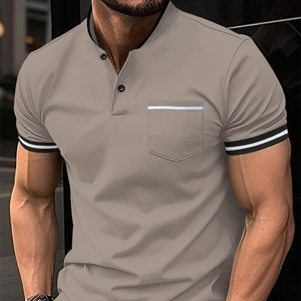 Herren Polo Blau Baumwolle Bequem - Norvielle