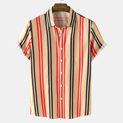 Herren Kurzarmhemd Retro-Druck Gesteift Modern - Norvielle