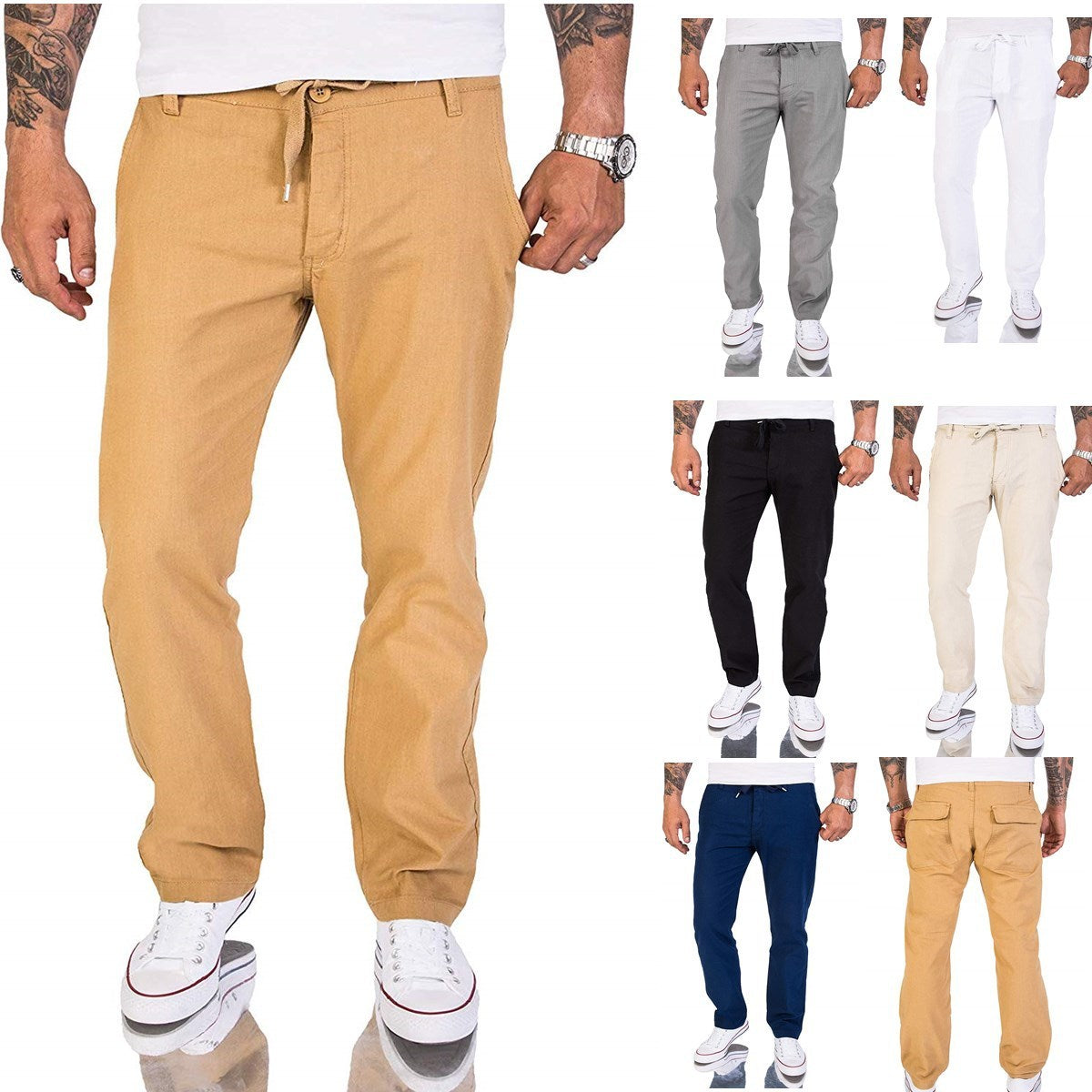 Herrenhose Bequem Baumwolle Einfarbig - Norvielle