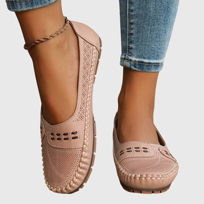 Damen Loafer Lässig Perforiert Bequem